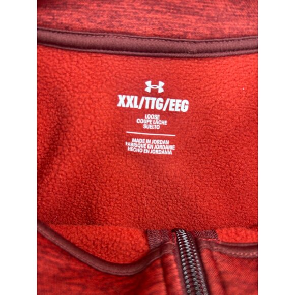 Under Armour Mens Loose Fit Red Quarter-Zip Pullover XXL - Picture 4 of 6